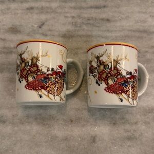 Williams Sonoma Twas the Night Before Christmas - Set of 2 Rare Child Size Mugs